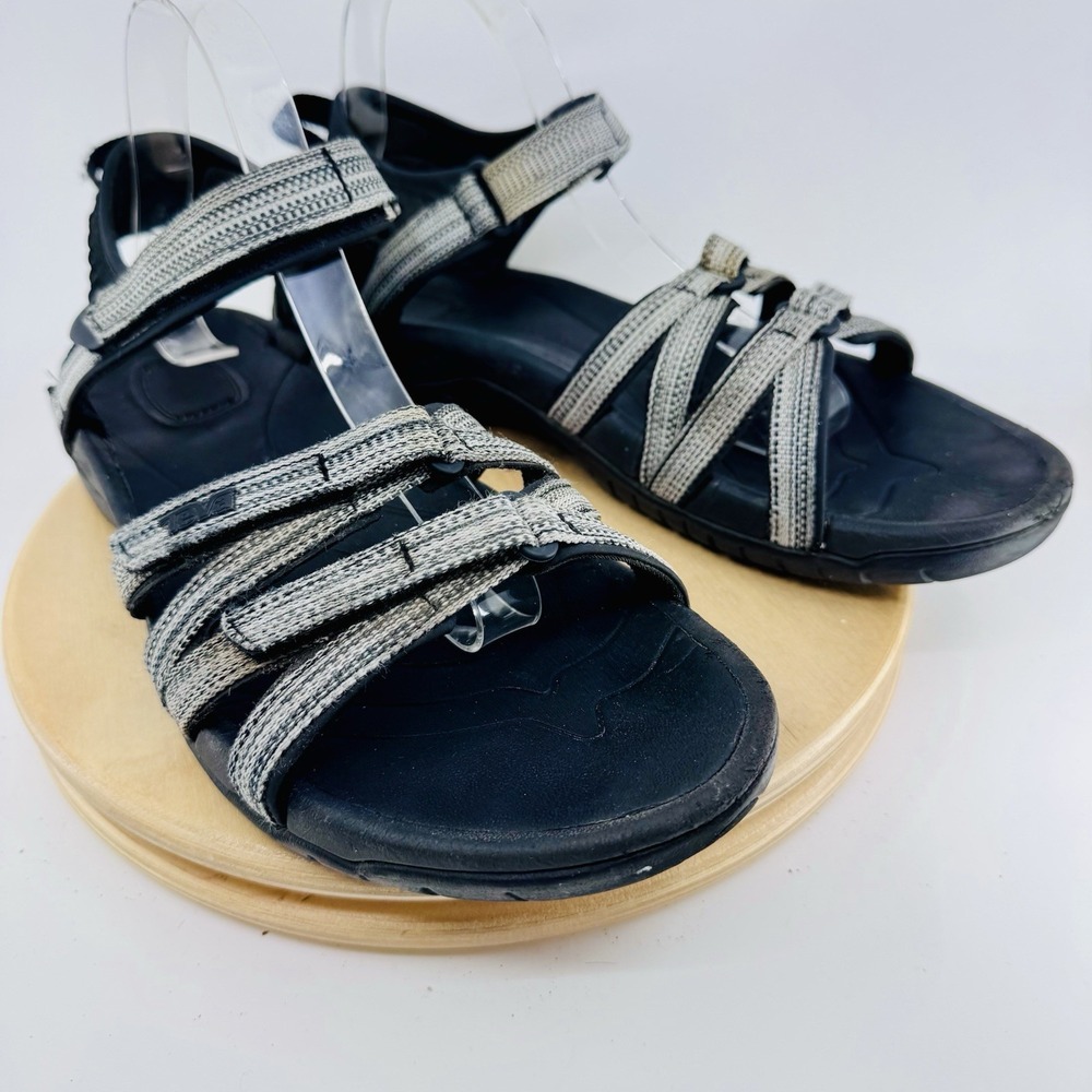 Teva Elzada Web Sandals Womens 11 Gray Black Strappy Comfort Outdoor Shoes
